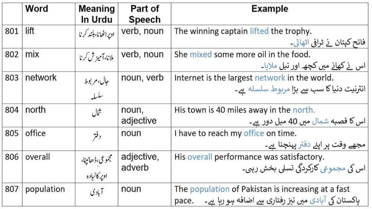 network meaning in Urdu