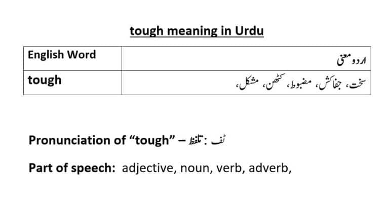 tough meaning in Urdu